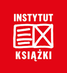 Logo Instytut Ksiązki czerwone tło białe napisy